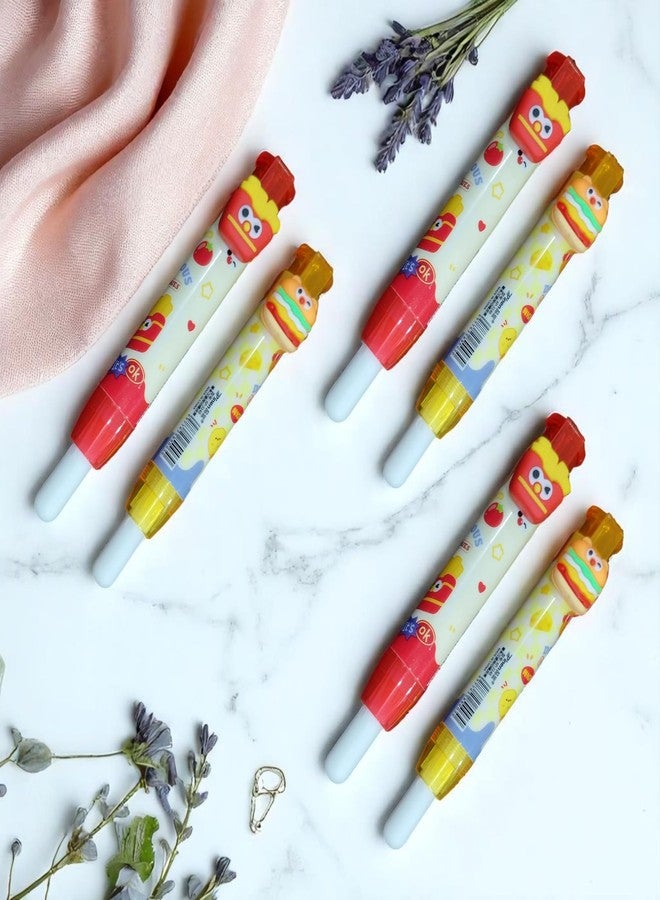 LIGHTER HOUSE مجموعة لايتر هاوس المكونة من 6 قطع من الممحاة الإبداعية اللطيفة بتصاميم طعام مختلفة، ممحاة قابلة للسحب على شكل قلم - تصميم متنوع - Image 3